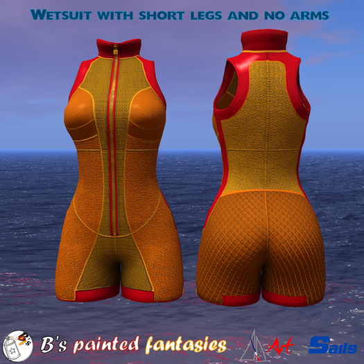 Second Life Marketplace Art meets Sails Female Wetsuit short legs and